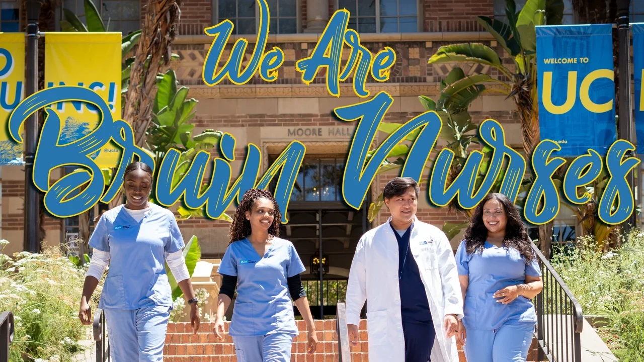 A photo of nursing students with the text We Are Bruin Nurses