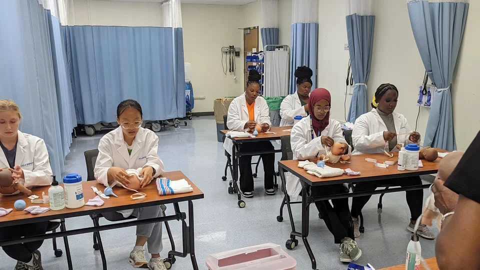 Students learning from Anita Bralock