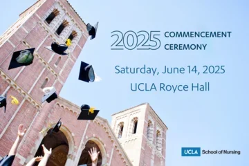 A photo of Royce Hall with the text 2025 Commencement Ceremony, Saturday, June 14, 2025 at UCLA Royce Hall