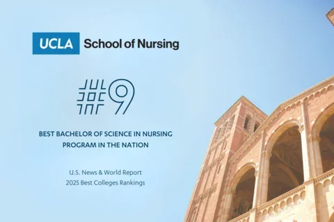 A graphic announcing the #9 placement of the School of Nursing