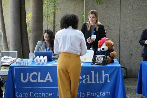 A student engaging with UCLA Health 