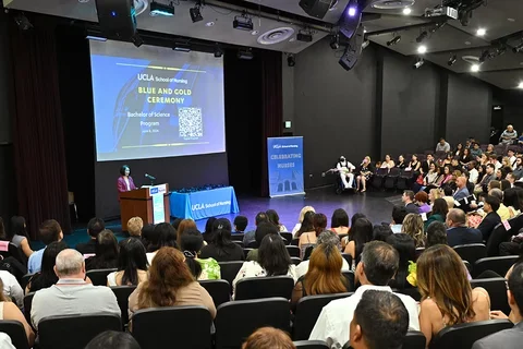 Inside the Northwest Campus Auditorium for the Blue & Gold Ceremony