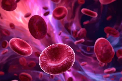 A graphic image of blood cells