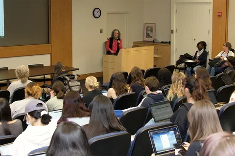 Lauren Clark lecturing to her disability studies class