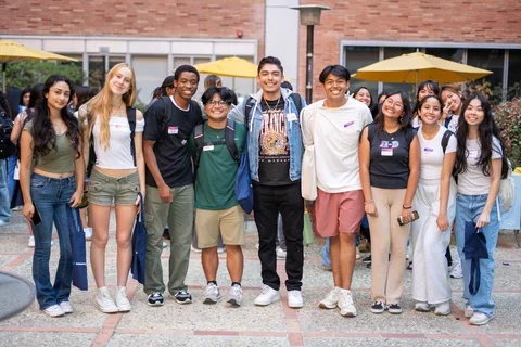 Nursing students posing for a photo at the Student Org fair
