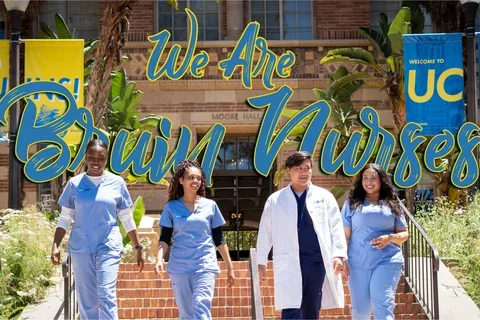 A photo of nursing students with the text We Are Bruin Nurses