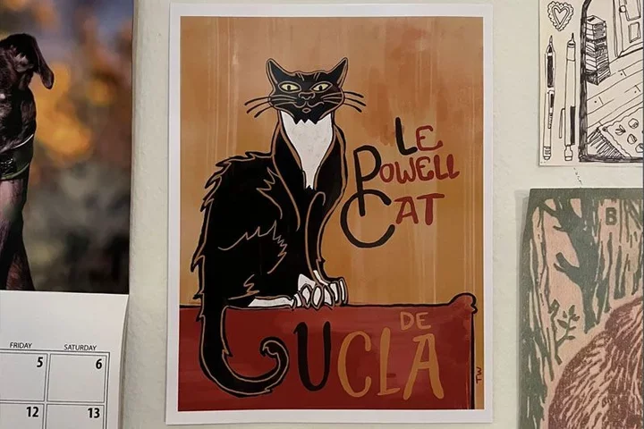 Artwork featuring UCLA's Powell Cat