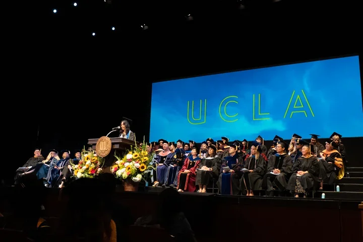 Chaleah Duran giving her speech at the 2025 commencement ceremony