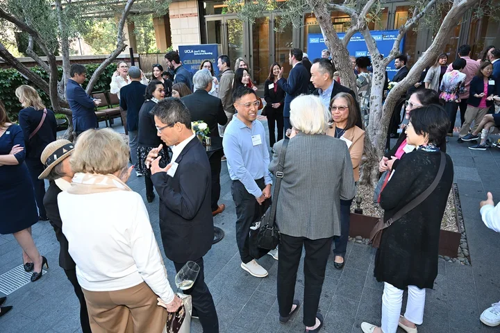 A large group at the celebration of the Joe C. Wen School of Nursing