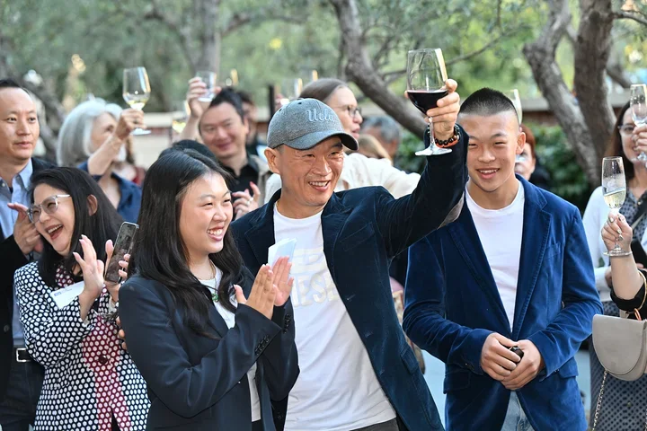 Joe C. Wen raising a glass to UCLA Nursing