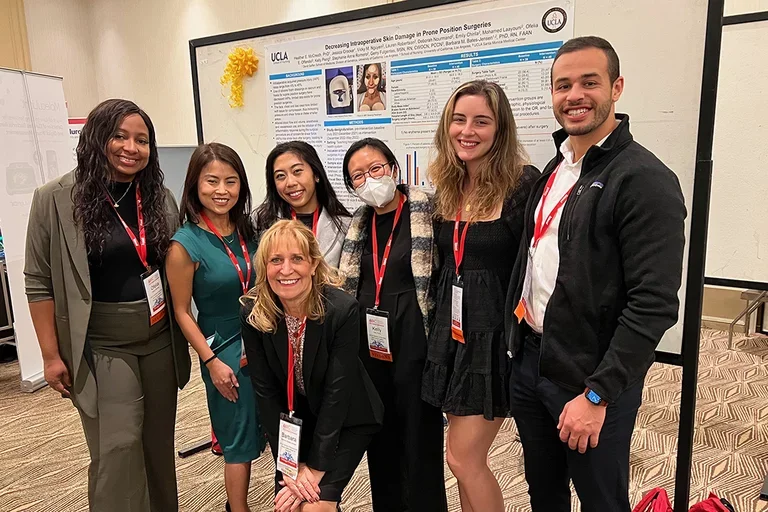 UCLA nursing researchers gathered at a poster presentation