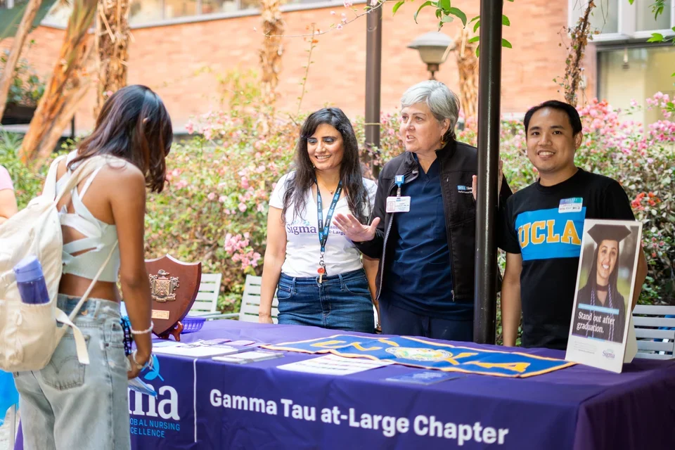 Representatives from Sigma at the Student Org fair