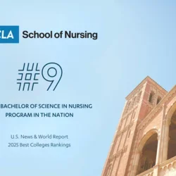 A graphic announcing the #9 placement of the School of Nursing