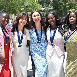 5 UCLA nursing students at the 2026 Blue & Gold Ceremony