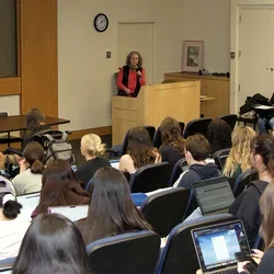 Lauren Clark lecturing to her disability studies class