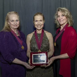 Dr. Kristen Kopelson with UCLA Nursing's Theresa Brown after recieiving her fellowship award from the AANP