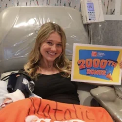 Nursing student Natalie Coughlin donating bone marrow and stem cells