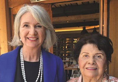 Linda Sarna with Dolores Grunigen