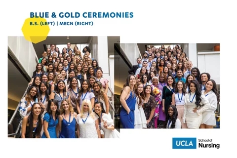 Group photos from the Blue & Gold Ceremonies featuring the B.S. class and MECN class of 2022