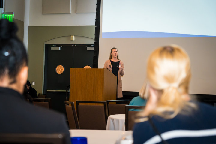 Megan Sonsteng presenting at the 2024 research conference