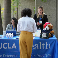A student engaging with UCLA Health 
