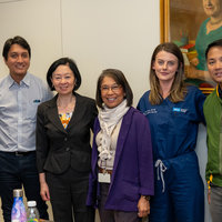 Visitors from Far Eastern university posing for a photo with UCLA Nursing faculty and staff